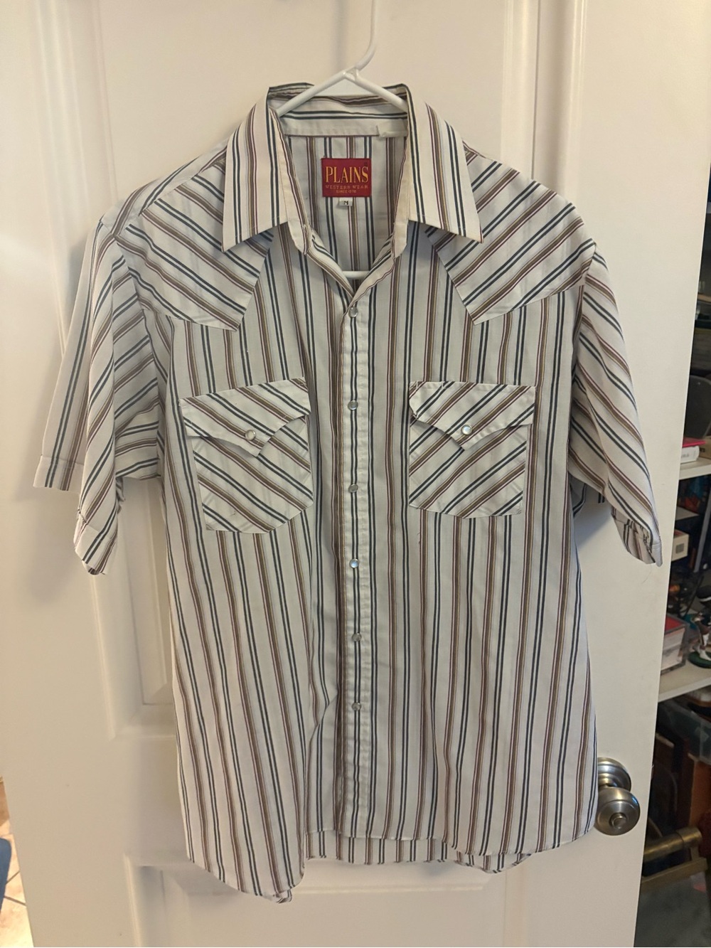 Plains vintage western pearl button shirt